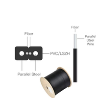 Fábrica al por mayor Fibra óptica LSZH FTTH Cable de caída 1-8 Core FRP Fuerza Cables de comunicación al aire libre