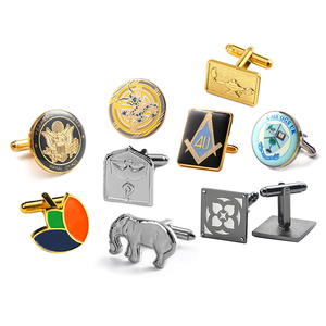 カスタマイズ可能な名前会社ロゴイーグルカフリンクセットメタル亜鉛合金エポキシエナメル真鍮カフスボタン男性用高級ボックス - Product Image 6