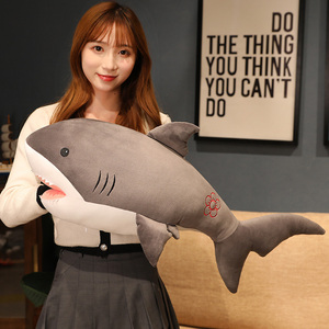 Özelleştirilebilir yumuşak köpekbalığı yastık PP pamuk dolum ile peluş oyuncak büyük beyaz köpekbalığı bebek balina deniz hayvan stres giderici için - Product Image 3