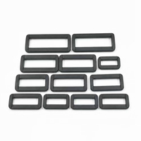 Attache de sangle rectangulaire noire en plastique pour sac à dos, bagages et accessoires de sangle