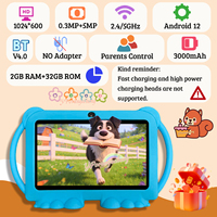 YPORANGECHENG Best Seller Tablette pour enfants 7 pouces 2 Go + 32 Go MTK Quad Core 3000 mAh Wi-Fi 5G 1024x600 Android 12 Antichoc Résistant aux chutes
