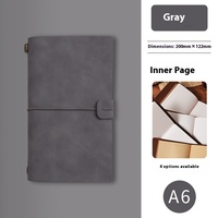 Cuaderno de Viaje Retro Nostálgico, Tamaño A6, Cubierta de Cuero, Libreta de Bolsillo, Sello de Perforación, Libro de Registro Creativo y Moderno para Regalo