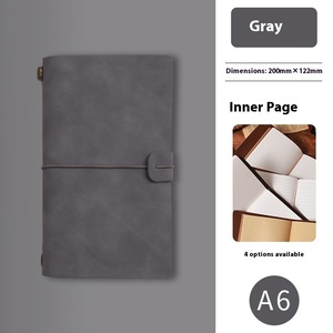 Cuaderno de Viaje Retro Nostálgico, Tamaño A6, Cubierta de Cuero, Libreta de Bolsillo, Sello de Perforación, Libro de Registro Creativo y Moderno para Regalo - Product Image 6