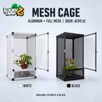 Cage verticale en maille d'aluminium avec porte entièrement en maille et ventilation en acrylique - Écologique, légère et durable pour les reptiles
