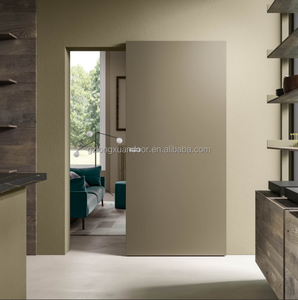 Porte coulissante en bois dissimulée sans rail pour intérieur minimaliste – Idéale pour appartement, chambre, salon, cuisine, hôtel – Porte discrète - Product Image 2