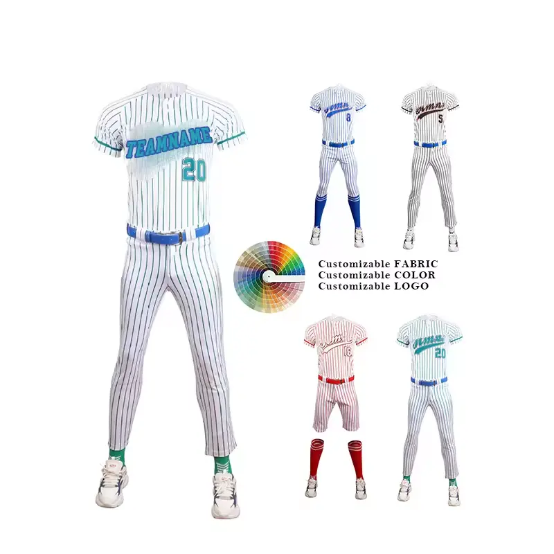 Custom Baseball Jersey Hot Selling Sublimation Baseball Uniforms Cheap Mens Clothing Softball Jersey And Pants 2 Pieces Set