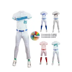 Jersey bisbol kustom penjualan laris seragam bisbol sublimasi baju pria murah Jersey dan celana Softball Set 2 potong
