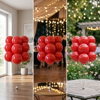 12 ballons ronds en latex rouge de 18 pouces pour décorations d'anniversaire, de mariage et d'anniversaire de mariage. Avertissement de risque d'étouffement.