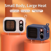 Chauffage compact PTC 800W silencieux à chauffage rapide, portable pour bureau, maison et salle de bain avec protection contre la surchauffe