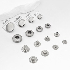 Broches metálicos Jin Ming de 8-15 mm, hebillas de hierro duraderas para prendas de vestir, jeans, estilo clásico - Product Image 1