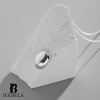 Collier Pendentif Dôme Ovale Minimaliste en Or Plaqué 18 carats pour Femme, Colliers Goutte d'Eau pour Filles, Vente en Gros de Bijoux Fins