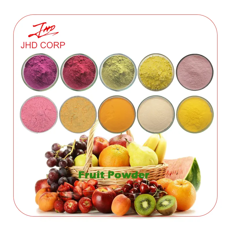 JHD Supply Boisson au jus de fruit Poudre à saveur instantanée Naturel pur 100% Solubler dans l'eau Poudre de jus de fruit biologique lyophilisé