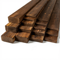 Korrosionsbeständige Karbonisierte Massivholzplatte Rechteckige Holzleiste Wandpaneel Decke Innenhof Weinregal