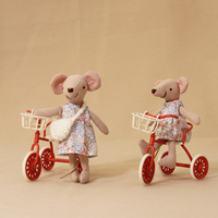 Tricycle Simple Style Poussette Tricycle à 3 Roues Pédales pour Maison de Poupée Maileg
