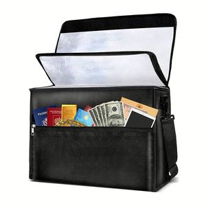 Waterproof and Fireproof Double Pocket <b>Document</b> <b>Bag</b> Large 17x12x6 Inches with Zippers for Filing Products - Product Image 1