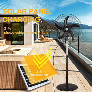Ventilateur solaire portable compact et léger pour l'extérieur, faible niveau sonore, <span class=keywords><strong>5</strong></span> pales oscillantes, 3 vitesses de vent, pour camping-car, intérieur/extérieur, refroidissement d'urgence - Product Image 2