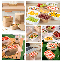 Fourniture d'Usine Bols Jetables Rectangulaires Boîtes Bento Contenants Alimentaires à Emporter pour Restaurants avec Couvercles Boîtes à Lunch en Gros