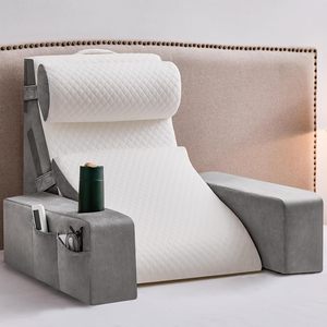 Cuscino da Lettura per Adulti con Tasche e Portabicchieri, Imbottitura in Memory Foam Anti-acaro, Supporto per il Corpo - Product Image 1