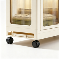 Armoire de rangement pliable à 4 niveaux avec roulettes, armoire domestique pour vêtements, organisation de la maison
