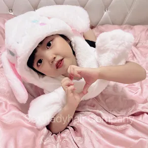 Dễ Thương Trẻ Em Sang Trọng Bunny Thỏ Tai Hat Cap Cổ Ấm Hơn Lông Mùa Đông Hat Với Khăn Cho Trẻ Em