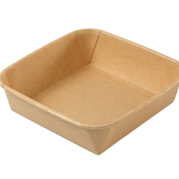 Prix d'usine en gros – Pochettes carrées robustes en papier kraft écologiques jetables SM7-SL1000 1000ml avec couvercle pour hôtels et aliments
