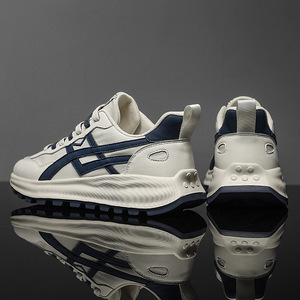 Baskets Chunky Homme Printemps-Été à Bout Rond, Lacets, Tige en Maille Respirante, Semelle Extérieure en Caoutchouc, Semelle Intermédiaire en EVA, Chaussures de Course - Product Image 1