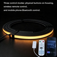 Tira de LED de Silicona Flexible Empotrada en Negro Mate, Fácil Instalación, 2.4m por Tira, Control por Aplicación para Iluminación de Paneles Acústicos de Pared