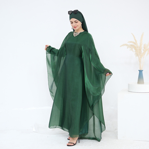 Abito Abaya da <span class=keywords><strong>Donna</strong></span> Musulmana 2026, Set 2 Pezzi, Elegante Moda Islamica Dubai, Abito Casual a <span class=keywords><strong>Farfalla</strong></span> - Product Image 5