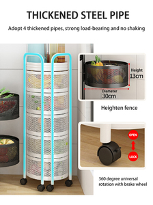 <span class=keywords><strong>Étagère</strong></span> de rangement de cuisine multi-niveaux rotative <span class=keywords><strong>à</strong></span> 360° <span class=keywords><strong>en</strong></span> forme ronde pour fruits, <span class=keywords><strong>étagère</strong></span> rotative pour bouteilles d'<span class=keywords><strong>épices</strong></span> - Product Image 6