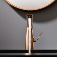 Robinet de lavabo monocommande en laiton brossé nickel gris anthracite, moderne et de haute qualité, à poser sur le comptoir