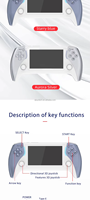 Qbuy 2026 Nouvelle console de jeux vidéo portable rétro Project X Pro avec grand écran de 4,3 pouces, 64 Go intégrés, 3000 jeux PSP FC GBC MD