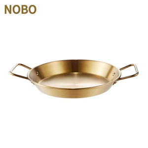 Gold or Sliver Stainless Steel Seafood <strong>Paella</strong> Pot Spanish Skillet Frying <strong>Pan</strong> for Nordic Household Fancy Restaurant - Product Image 6