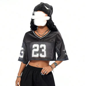 Ropa de calle femenina Corto Fútbol americano clásico Ropa suelta Mujer Fútbol Top - Product Image 5