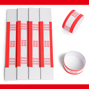 Cintas Rojas para Envolver Efectivo, Estándar ABA, para Envolver Dinero en Efectivo, $500 - Product Image 3