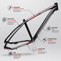 Cadre de VTT en alliage d'aluminium Hardtail 26 27,5 29 pouces avec frein à disque, boîtier de pédalier fileté, supports de porte-bidon, soudure, logo OEM personnalisé