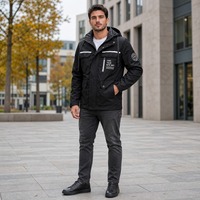 Veste de travail réfléchissante à capuche personnalisée pour homme, plusieurs poches zippées, cordon de serrage, patch, logo OEM, vente en gros, usine