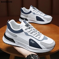 BAEWOON B01 Chaussures de sport pour hommes de haute qualité, chaussures décontractées, confortables, surface en cuir, imperméables, antidérapantes, chaussures de course
