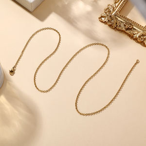 Collana 1.5mm estrema <span class=keywords><strong>Fine</strong></span> collana 2 + anni Colorfast PVD oro 18K Belcher Link 316L collana a catena in acciaio inox per donna - Product Image 3