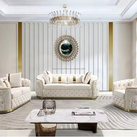 Sofá Modular de Terciopelo de Lujo en Forma de L, Conjunto de Sofá Chesterfield Convertible con Botones, Muebles para Sala de Estar