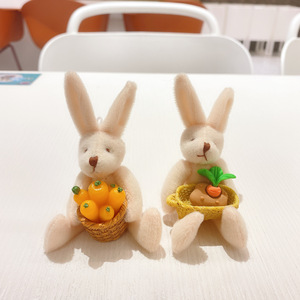 Porte-clés <span class=keywords><strong>en</strong></span> peluche <span class=keywords><strong>de</strong></span> lapin <span class=keywords><strong>de</strong></span> jardin doux, jouet animal <span class=keywords><strong>en</strong></span> peluche <span class=keywords><strong>carotte</strong></span>, pendentif à breloque pour femmes, filles, peluche, décor lapin - Product Image 5