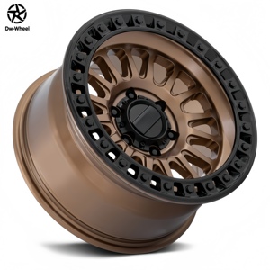 Jantes de camion DW Beadlock 17 18 20 pouces 6x135 en alliage forgé bronze <span class=keywords><strong>mat</strong></span> avec anneau <span class=keywords><strong>noir</strong></span> pour Ford Bronco Raptor, aspect Beadlock tout-terrain - Product Image 4
