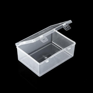 702 Plastic Storage <b>Box</b> Rectangular Transparent PP 1L Covered Desktop Organizer Jewelry Packaging Spare Parts Container - Product Image 3