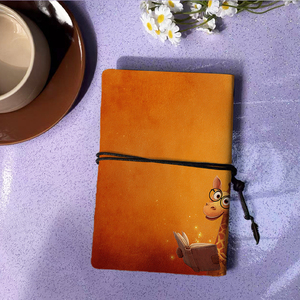 Cahier A6 Cadeau de Pâques pour grand-père à noter Observations d'observation des oiseaux Verres de girafe <span class=keywords><strong>Livre</strong></span> Motif de fond orange <span class=keywords><strong>sur</strong></span> - Product Image 3