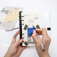 Carnet à anneaux en PVC transparent pour la vente en gros, avec 6 anneaux et 40 feuilles de papier