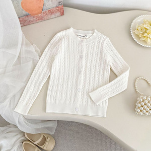 Suéter Cárdigan de Punto de Color Sólido de Manga Larga <span class=keywords><strong>para</strong></span> Niños de 2 <span class=keywords><strong>a</strong></span> 10 <span class=keywords><strong>A</strong></span>ños, Ropa Infantil, <span class=keywords><strong>Abrigo</strong></span> Cárdigan de Punto <span class=keywords><strong>para</strong></span> Niñ<span class=keywords><strong>a</strong></span> - Product Image 3