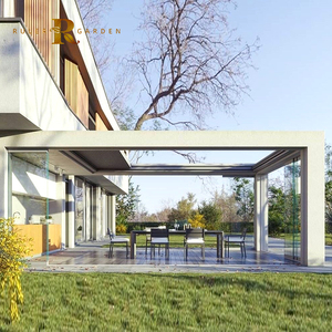 Tùy chỉnh thực hiện có thể thu vào louvered pergola cho nhà hàng không gian thương mại mái pergola ngoài trời cơ giới gấp cửa sổ hệ thống - Product Image 1