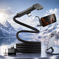Câble de charge rapide USB-C 60W à succès sur TikTok, support de téléphone invisible, câble de rangement magnétique pour téléphone, tablette, ordinateur portable