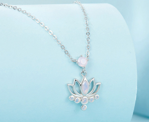 สร้อยคอจี้โอปอลชุบโรเดียมที่มีคุณภาพสูงไม่เสื่อมเสียสำหรับฤดูร้อนเสน่ห์ของผู้หญิง S925เงินสเตอร์ลิงประดับจี้สร้อยคอโอปอลชุบโรเดียม - Product Image 6