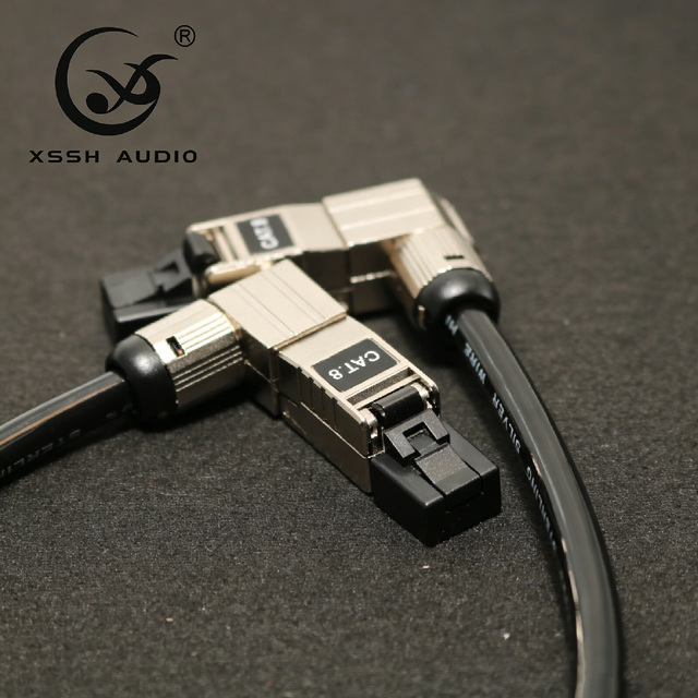 YIVO XSSH CAT8 40Gbps High Speed LAN Cable 90 Degree RJ45 Connector 2000MHz Braided Nylon Network Wire