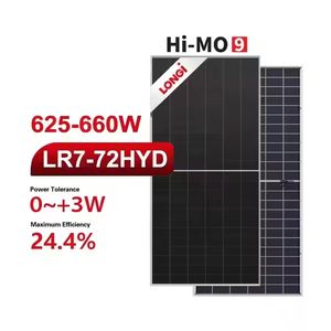 Modules <span class=keywords><strong>photovoltaïques</strong></span> monocristallins Longi Hi-MO 9 à demi-<span class=keywords><strong>cellules</strong></span> LR7-72HYD bifaciaux double vitrage 625W 630W 635W 640W 645W 650W 655W 660W - Product Image 1